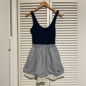 Abercrombie cute Stretch Girls XL Navy & Stripe Dress